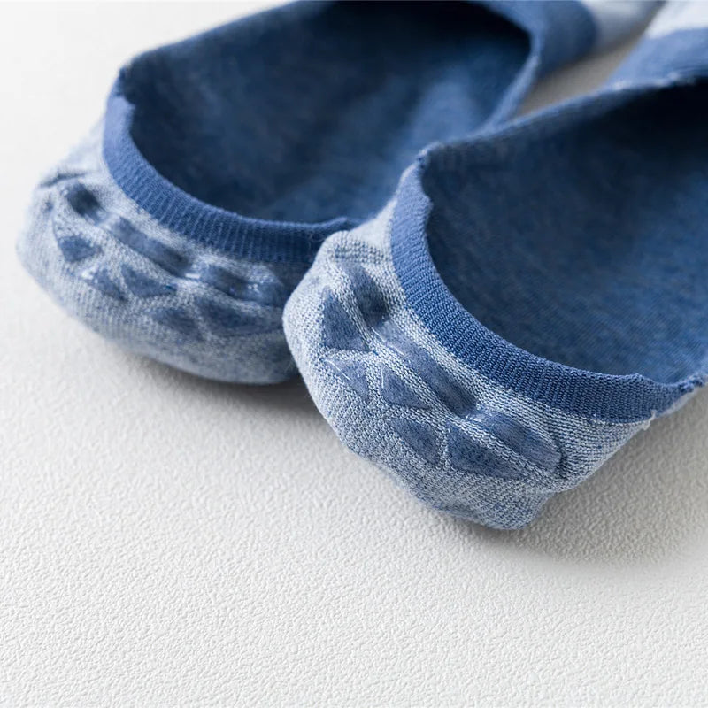 Blueberry Agave Short Non-Slip 5 Pcs Cotton Womens Socks | Hypoallergenic - Allergy Friendly - Naturally Free