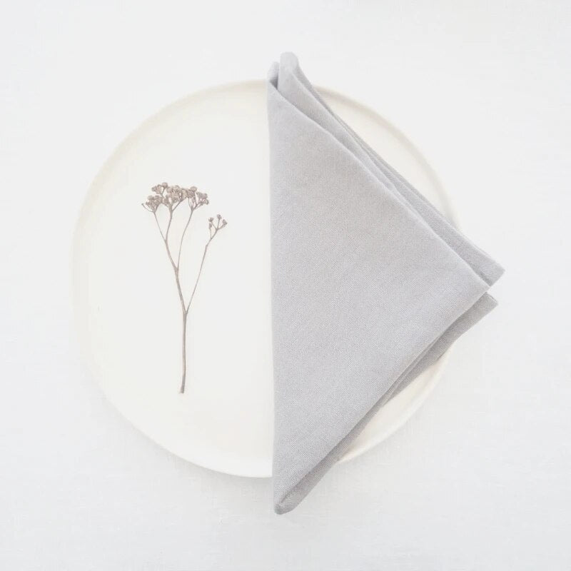 Blueberry Bliss 4Pcs 100% Linen Napkins | Hypoallergenic - Allergy Friendly - Naturally Free