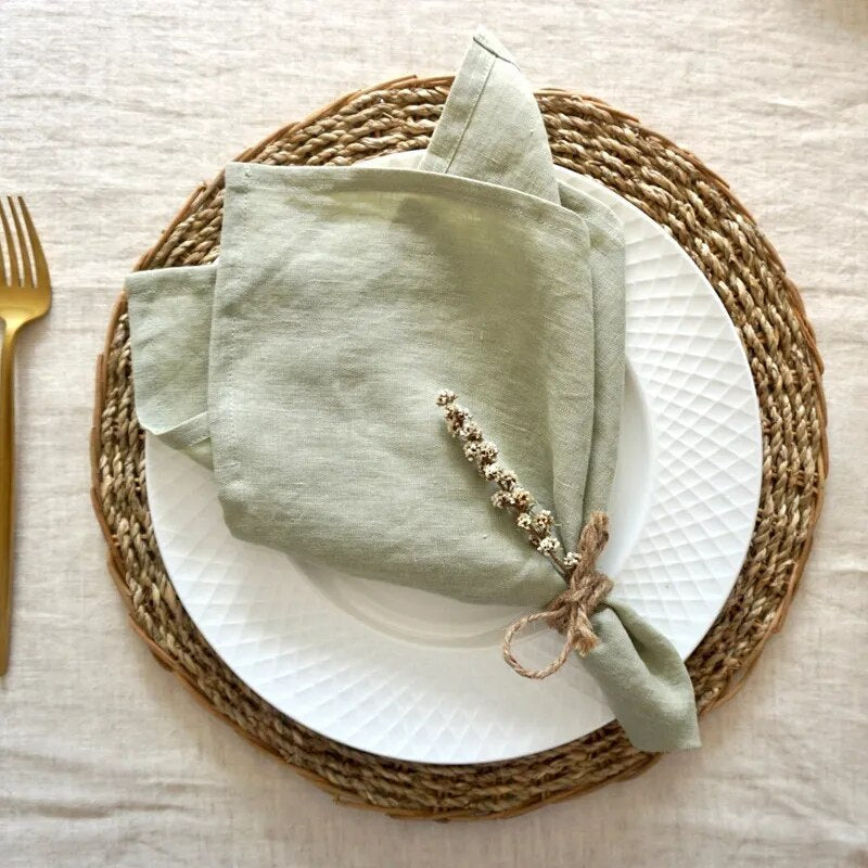 Blueberry Bliss 4Pcs 100% Linen Napkins | Hypoallergenic - Allergy Friendly - Naturally Free