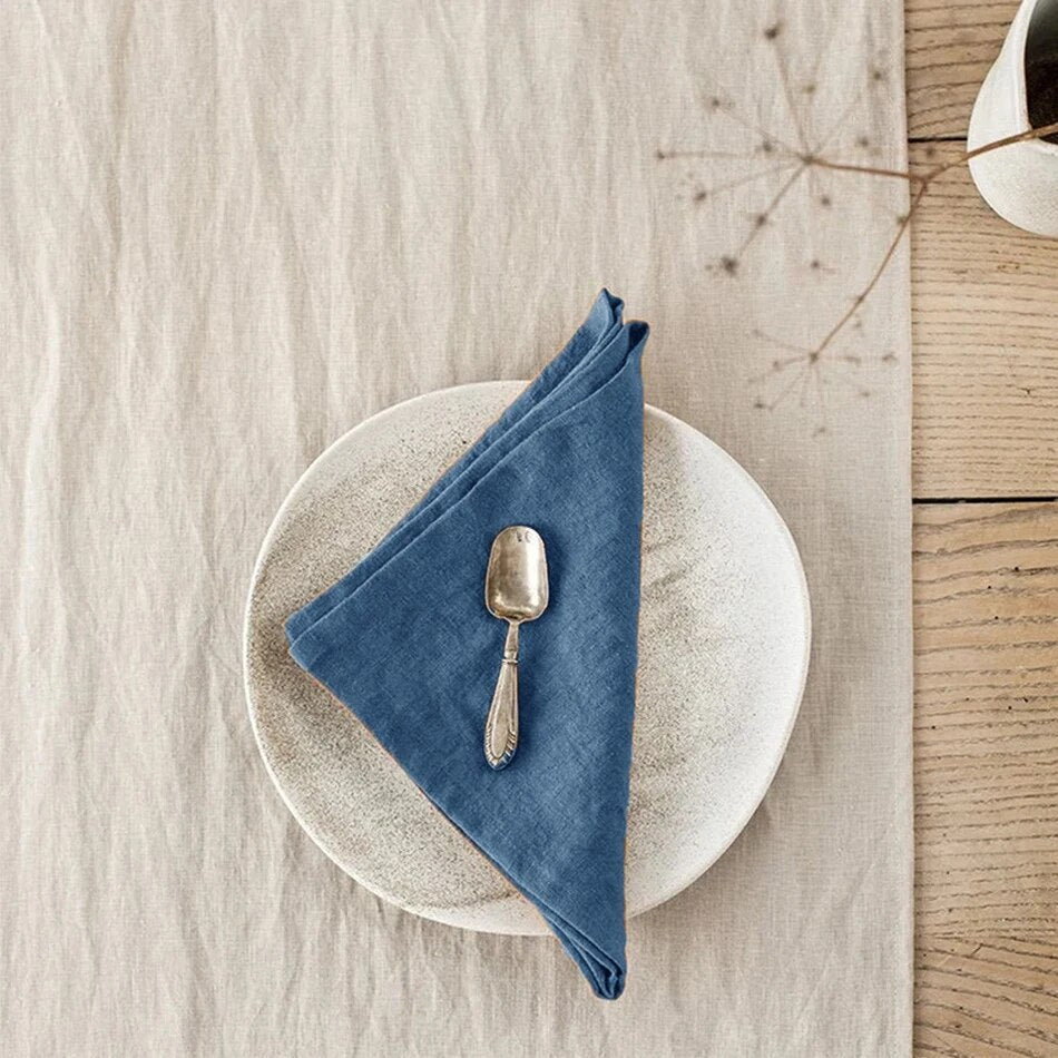 Blueberry Bliss 4Pcs 100% Linen Napkins | Hypoallergenic - Allergy Friendly - Naturally Free