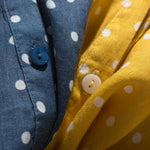 Blueberry Melon Harvest Dots 100% Linen Blouse | Hypoallergenic - Allergy Friendly - Naturally Free