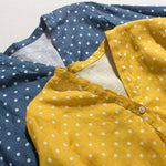 Blueberry Melon Harvest Dots 100% Linen Blouse | Hypoallergenic - Allergy Friendly - Naturally Free