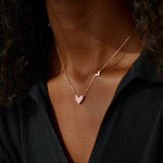 Blushing Heart Rose Gold Sterling Silver Necklace | Hypoallergenic - Allergy Friendly - Naturally Free