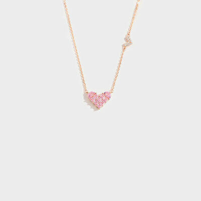 Blushing Heart Rose Gold Sterling Silver Necklace | Hypoallergenic - Allergy Friendly - Naturally Free