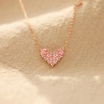 Blushing Heart Rose Gold Sterling Silver Necklace | Hypoallergenic - Allergy Friendly - Naturally Free