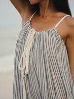 THE HAND LOOM Breeze Beach 100% Organic Cotton Womens Dress Stripes