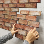 Brick 3D Vinyl Self Adhesive Wall Stickers | Hypoallergenic - Allergy Friendly - Naturally Free