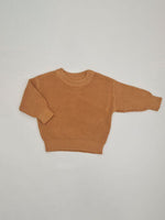 Brown Sugar Round Neck 100% Cotton Baby Girls Sweater | Hypoallergenic - Allergy Friendly - Naturally Free