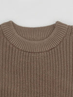 Brown Sugar Round Neck 100% Cotton Baby Girls Sweater | Hypoallergenic - Allergy Friendly - Naturally Free