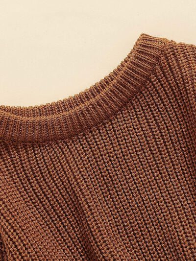 Brown Sugar Round Neck 100% Cotton Baby Girls Sweater | Hypoallergenic - Allergy Friendly - Naturally Free