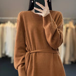 Camel Dusk Knit Cashmere Dress | Hypoallergenic - Allergy Friendly - Naturally Free