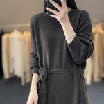 Camel Dusk Knit Cashmere Dress | Hypoallergenic - Allergy Friendly - Naturally Free