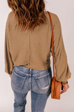 Caramel Apple Solid Viscose Crew Knit Sweater | Hypoallergenic - Allergy Friendly - Naturally Free