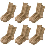 Caramel Cream 6 Pcs Cotton Wool Womens Socks | Hypoallergenic - Allergy Friendly - Naturally Free