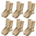 Caramel Cream 6 Pcs Cotton Wool Womens Socks | Hypoallergenic - Allergy Friendly - Naturally Free