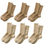 Caramel Cream 6 Pcs Cotton Wool Womens Socks | Hypoallergenic - Allergy Friendly - Naturally Free