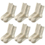 Caramel Cream 6 Pcs Cotton Wool Womens Socks | Hypoallergenic - Allergy Friendly - Naturally Free