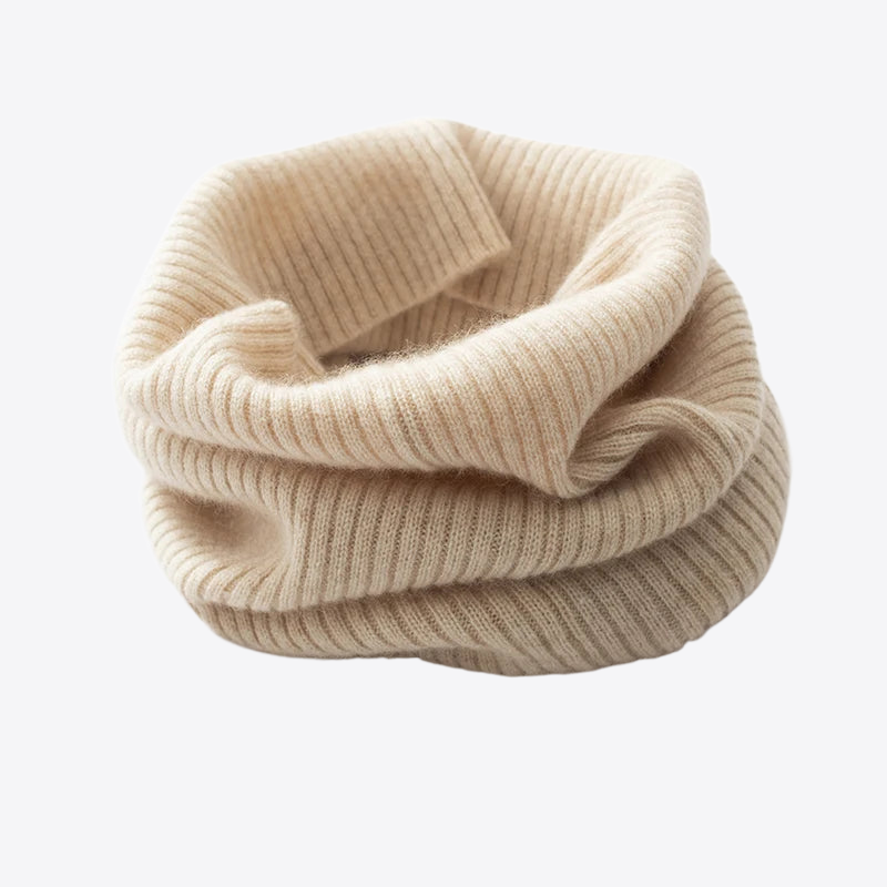 Caramel Frapp Ribbed Merino Wool Cashmere Womens Scarf | Hypoallergenic - Allergy Friendly - Naturally Free