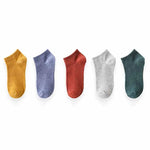 Carmine Red 5 Pcs Ankle Cotton Mens Socks | Hypoallergenic - Allergy Friendly - Naturally Free