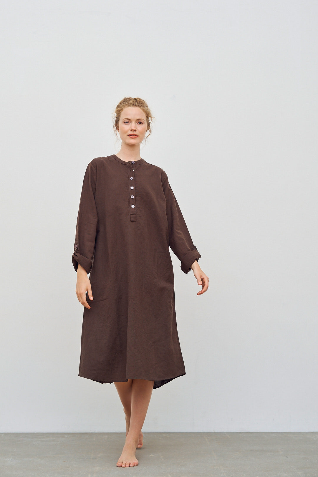 CARE BY ME Cecilie Shirt Organic Cotton Linen Womens Dress