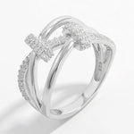 Celestial Eclipse Crisscross Zircon Sterling Silver Ring | Hypoallergenic - Allergy Friendly - Naturally Free