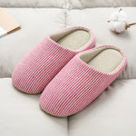 Cinnamon Sienna Stripes Indoor Cotton Womens Slippers | Hypoallergenic - Allergy Friendly - Naturally Free