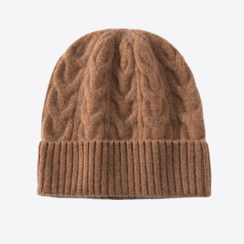 Cinnamon Spice Knit Cashmere Beanie Hat | Hypoallergenic - Allergy Friendly - Naturally Free