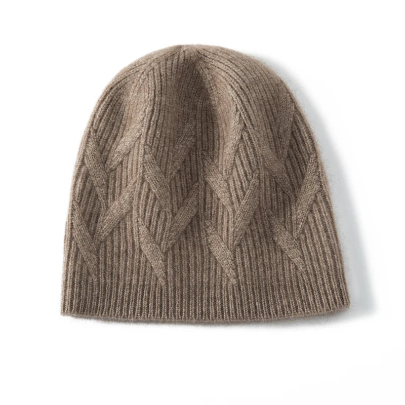 Cinnamon Stroll Knit Cashmere Womens Hat | Hypoallergenic - Allergy Friendly - Naturally Free