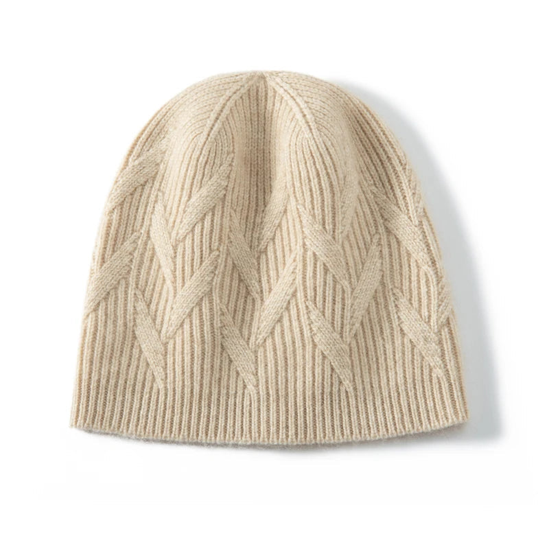 Cinnamon Stroll Knit Cashmere Womens Hat | Hypoallergenic - Allergy Friendly - Naturally Free