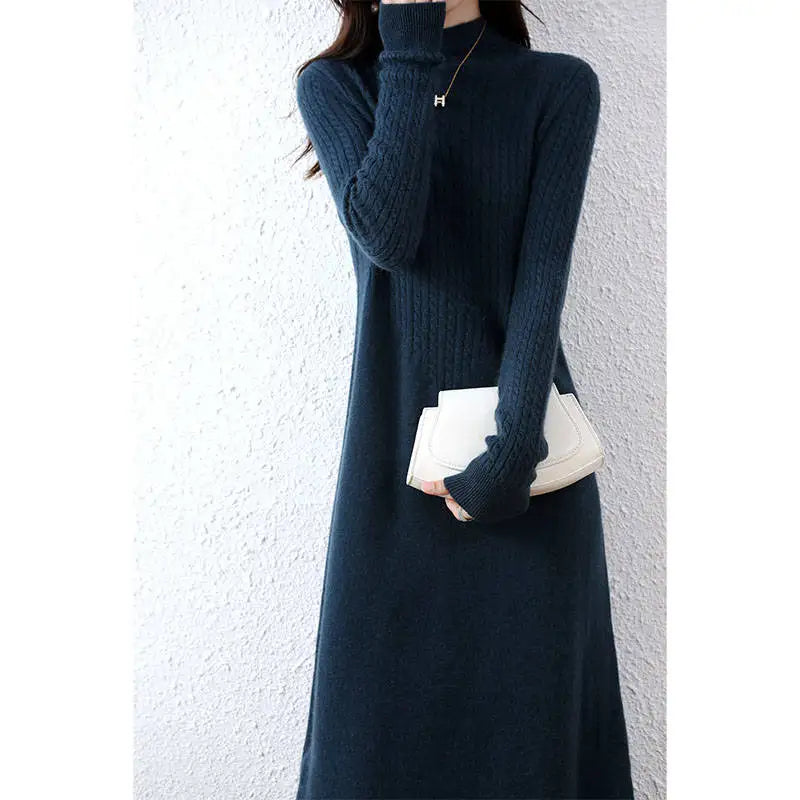 Citrus Meadow Long Sleeve Knit 100% Wool Dress | Hypoallergenic - Allergy Friendly - Naturally Free