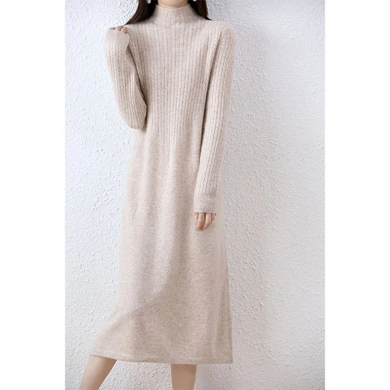 Citrus Meadow Long Sleeve Knit 100% Wool Dress | Hypoallergenic - Allergy Friendly - Naturally Free