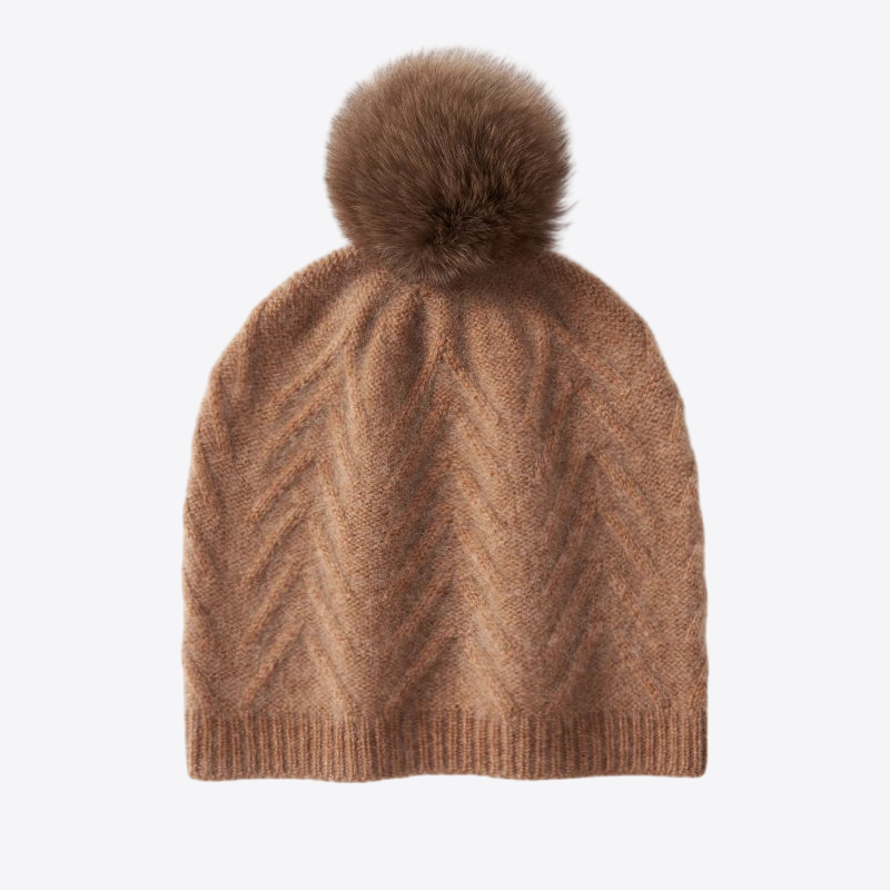 Cocoa Delight Knit Cashmere Womens Hat | Hypoallergenic - Allergy Friendly - Naturally Free