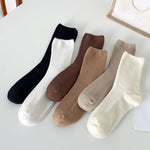 Cocoa Mocha Ribbed Tube Cotton Socks | Hypoallergenic - Allergy Friendly - Naturally Free