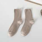 Cocoa Mocha Ribbed Tube Cotton Socks | Hypoallergenic - Allergy Friendly - Naturally Free