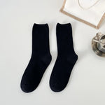 Cocoa Mocha Ribbed Tube Cotton Socks | Hypoallergenic - Allergy Friendly - Naturally Free