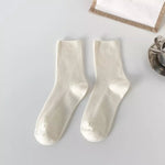 Cocoa Mocha Ribbed Tube Cotton Socks | Hypoallergenic - Allergy Friendly - Naturally Free