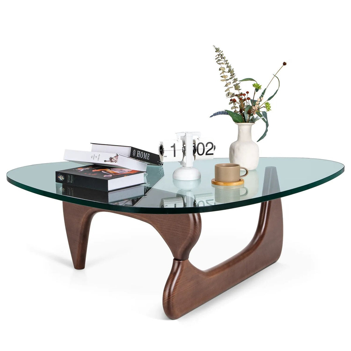 Coffee Retreat Modern Glass Wood Table | Hypoallergenic - Allergy Friendly - Naturally Free
