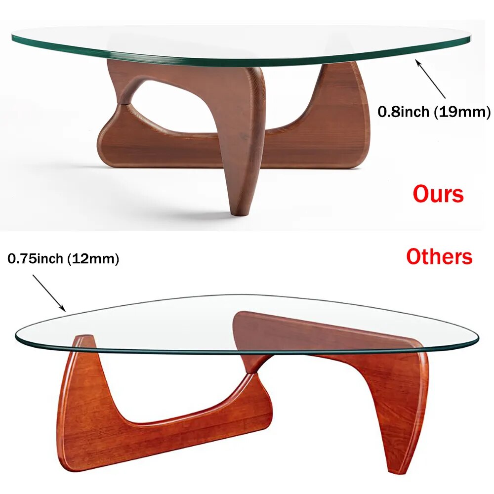 Coffee Retreat Modern Glass Wood Table | Hypoallergenic - Allergy Friendly - Naturally Free