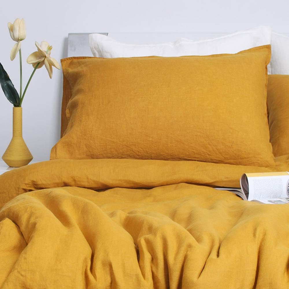 Comfort Oasis Solid 2Pcs 100% Linen Pillowcases | Hypoallergenic - Allergy Friendly - Naturally Free