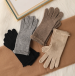 Cozy Cocoa Knit Cuff Cashmere Womens Gloves | Hypoallergenic - Allergy Friendly - Naturally Free