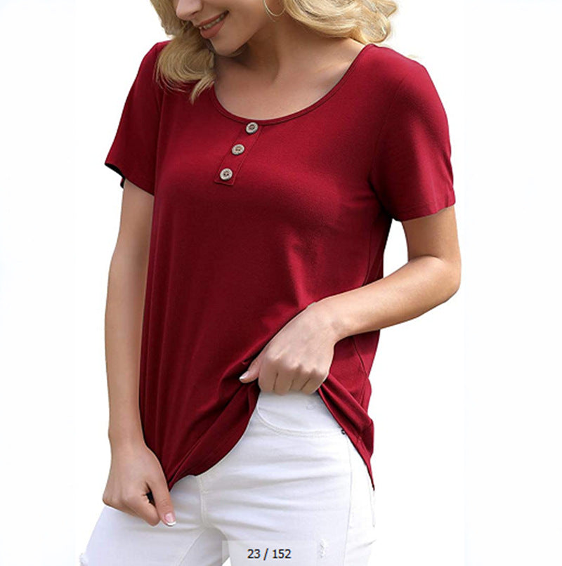 Crew Neck Cotton Mixed Short Sleeve Designer Organic Cotton Blank T-Shirt for Women | Hypoallergenic - Allergy Friendly - Naturally Free
