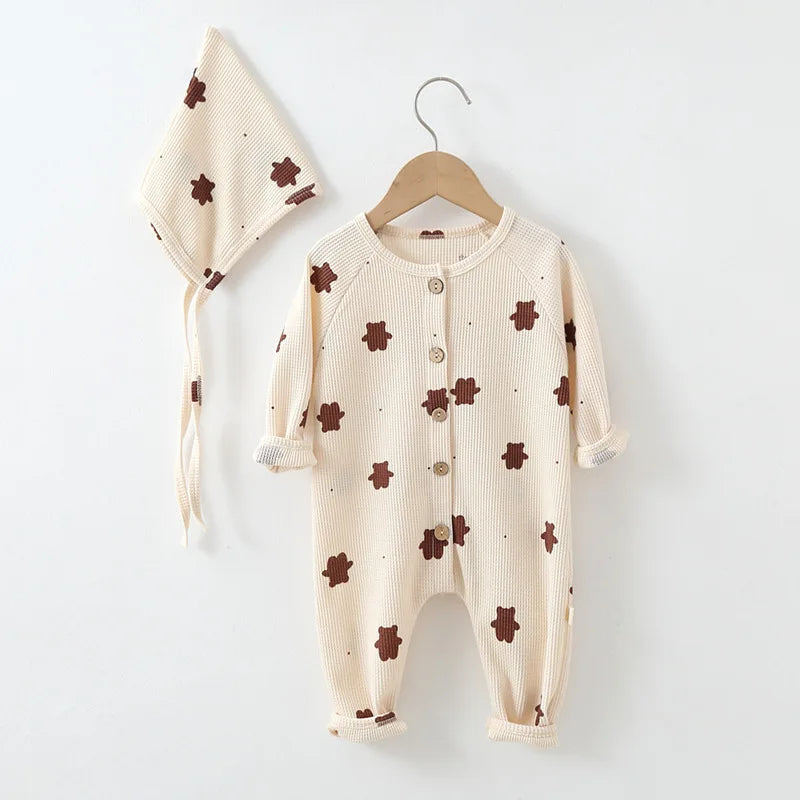Crimson Bears 2 Pcs Organic Cotton Baby Romper | Hypoallergenic - Allergy Friendly - Naturally Free