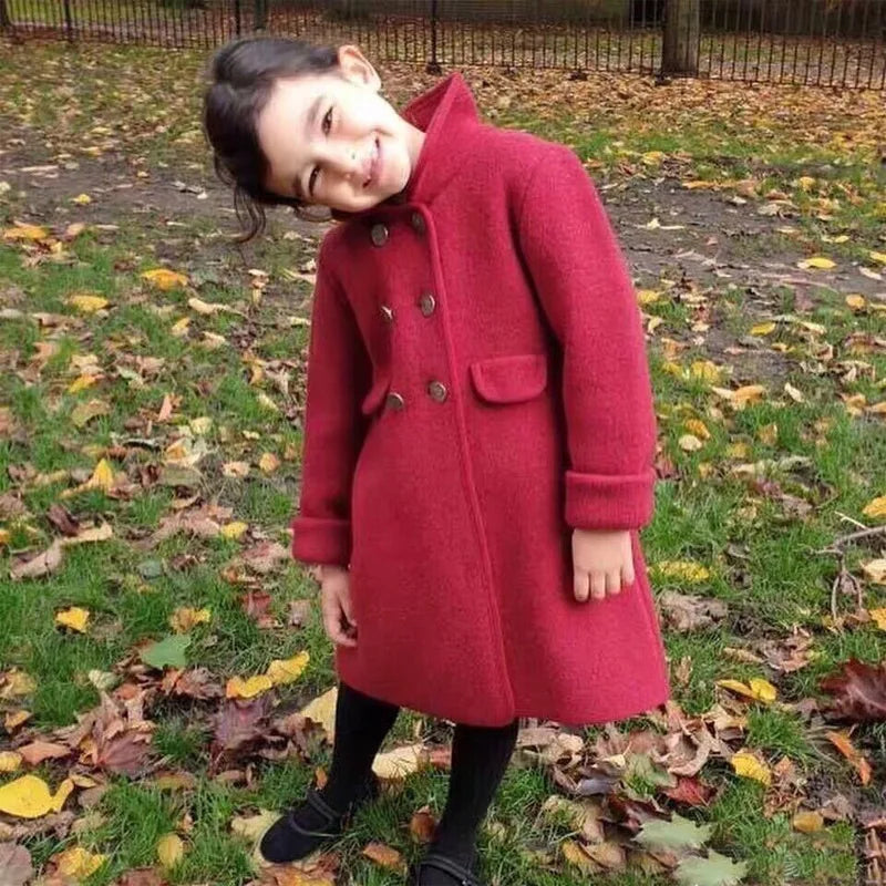 Crimson Frost Double Sided Cashmere Girls Coat | Hypoallergenic - Allergy Friendly - Naturally Free