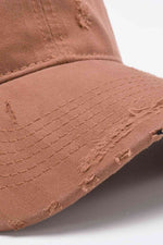 Crimson Haven Distressed Adjustable 100% Cotton Womens Cap | Hypoallergenic - Allergy Friendly - Naturally Free