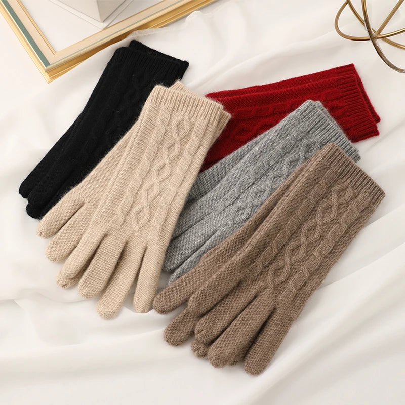 Crimson Ice Knit Cashmere Womens Gloves | Hypoallergenic - Allergy Friendly - Naturally Free