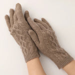 Crimson Ice Knit Cashmere Womens Gloves | Hypoallergenic - Allergy Friendly - Naturally Free