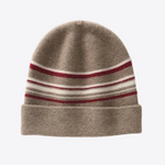 Crimson River Stripes Knit Cashmere Beanie Hat | Hypoallergenic - Allergy Friendly - Naturally Free