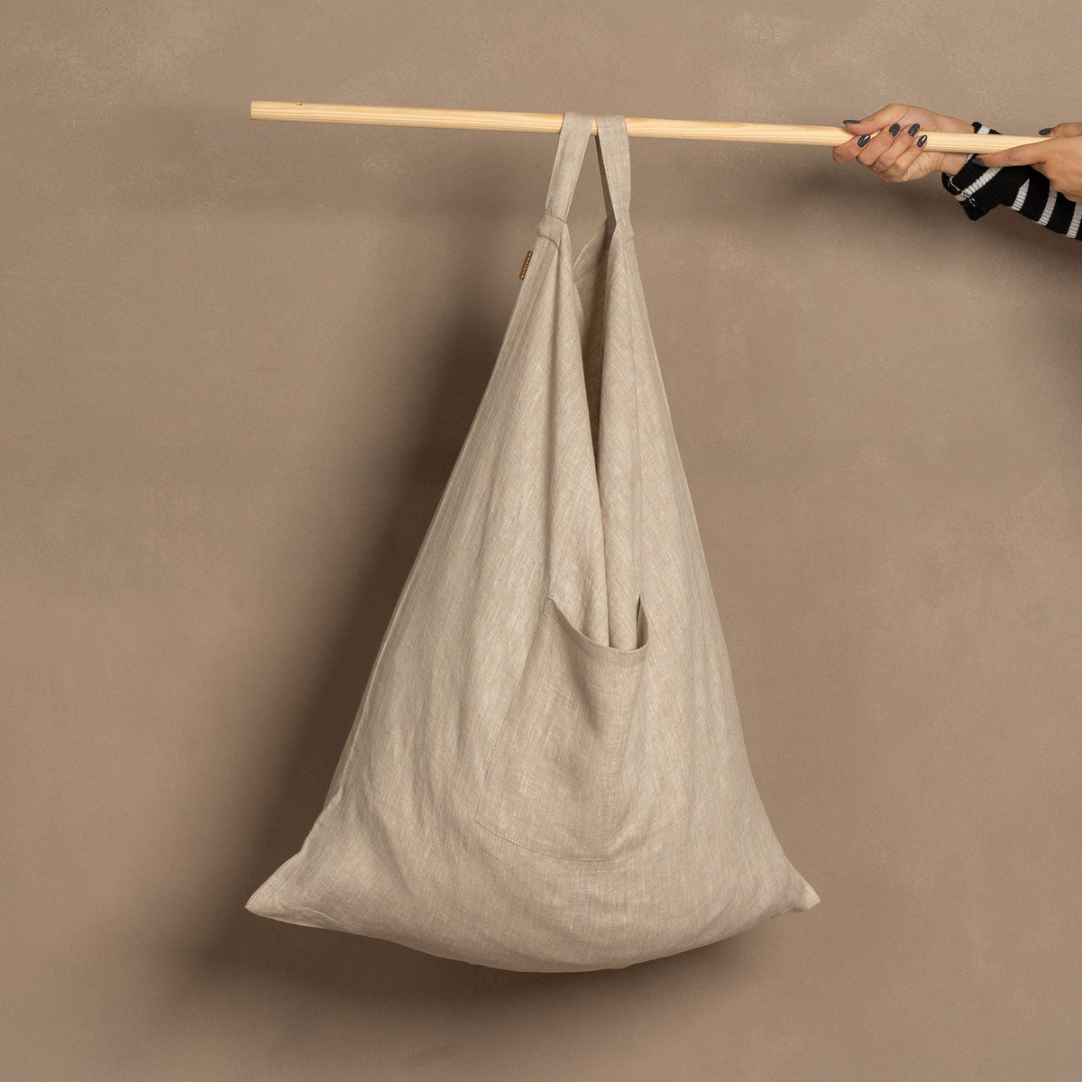 MENIQUE 100% Linen Hanging Laundry Bag