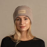 MENIQUE Logo 100% Merino Wool Womens Knit Beanie