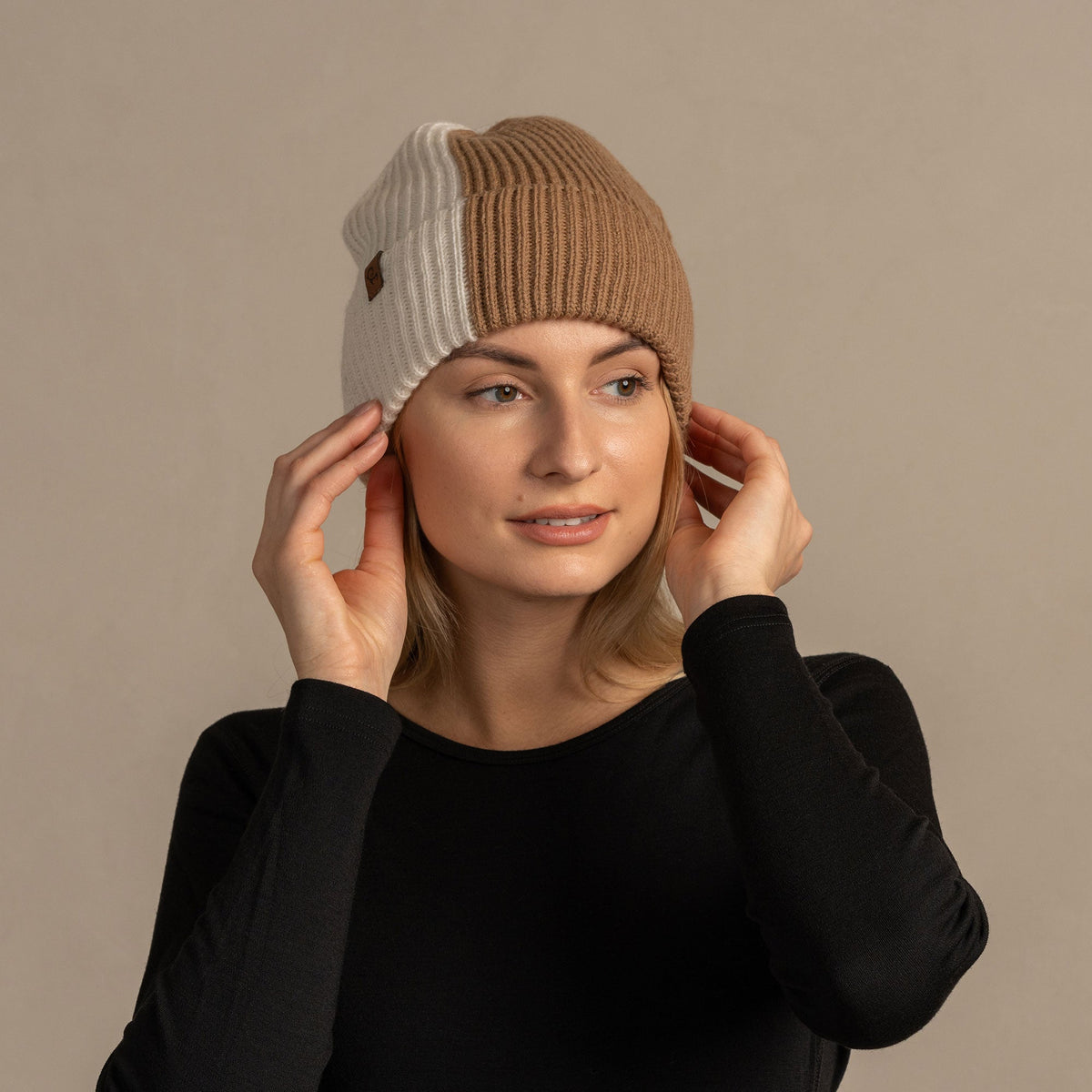 MENIQUE 100% Merino Wool Womens Knit Multicolor Beanie Merino